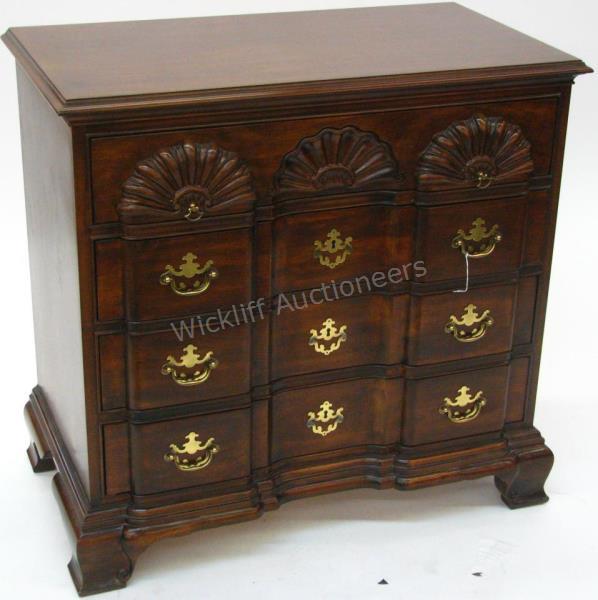 Appraisal: A Drexel Chippendale period-style four drawer low chest with shell