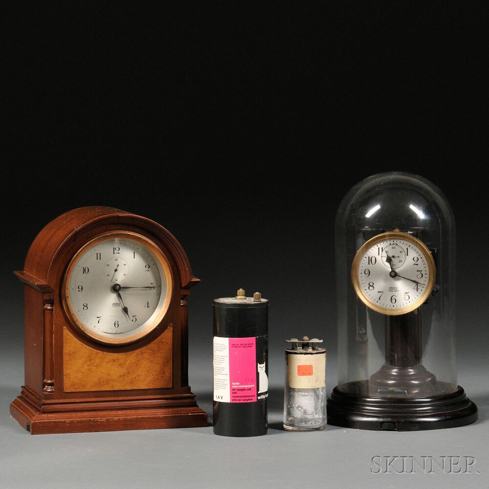 Appraisal: Two Poole Electric Clocks Ithaca New York c both with