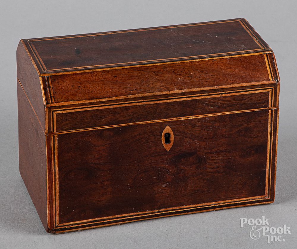 Appraisal: Georgian mahogany tea caddy th c Georgian mahogany tea caddy