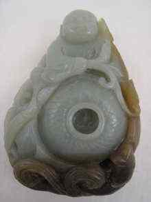 Appraisal: A Chinese jade pendant carving composed of emblems of good