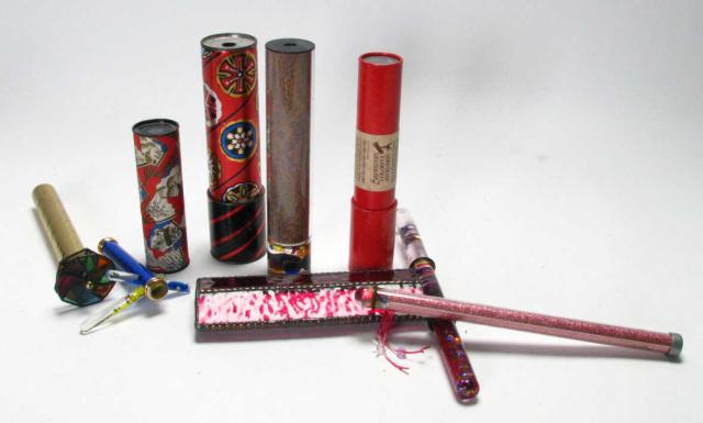 Appraisal: Group of Kaleidoscopes eight count including leaded glass three paste