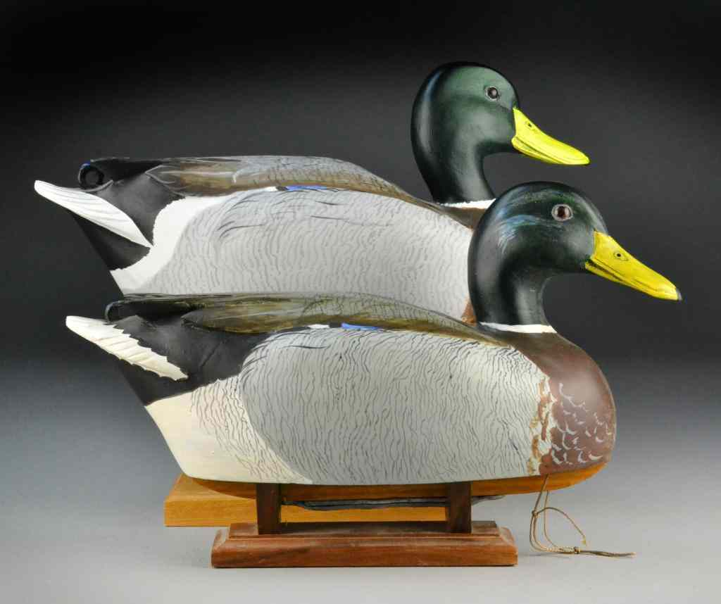 Appraisal: Woodson Roddy Mallard Drake DecoysPolychrome painted with glass eyes wooden