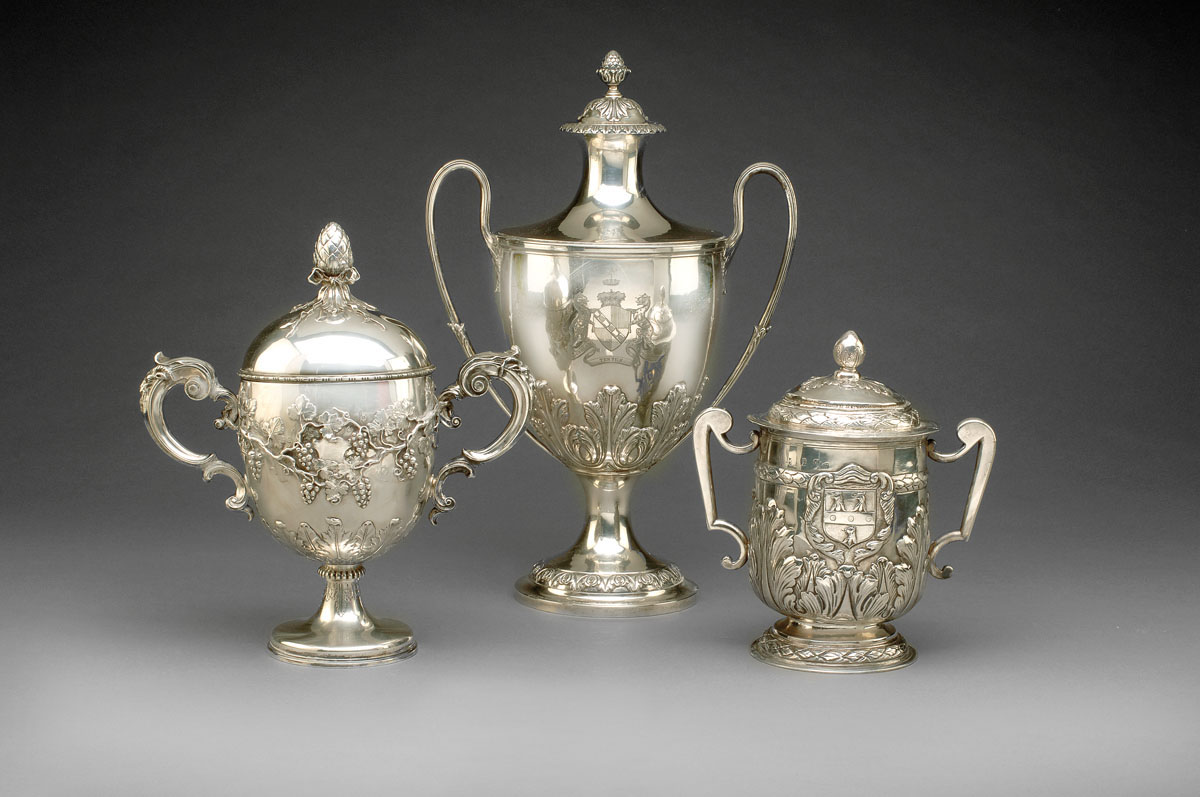 Appraisal: GEORGE III SILVER AND SILVER-GILT ARMORIAL URN PROBABLY CHARLES WRIGHT