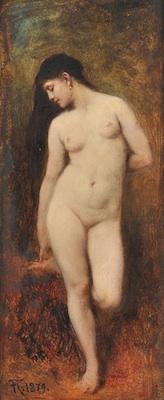 Appraisal: Continental School ca th Century Female Nude Oil on thick