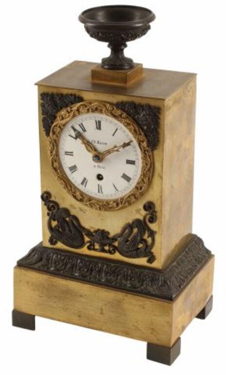 Appraisal: French Neoclassical style clock th c urn-form finial white enamel