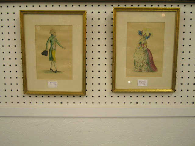 Appraisal: Pair of Hand Colored French Fashion Prints