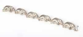 Appraisal: A sterling silver elephant motif link bracelet by Tiffany Co