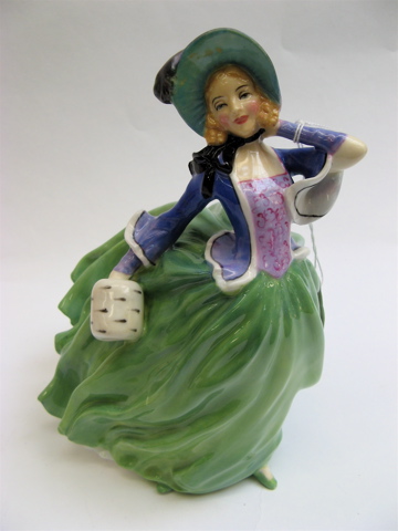 Appraisal: ROYAL DOULTON GLAZED PORCELAIN FIGURE HN Autumn Breezes blue and