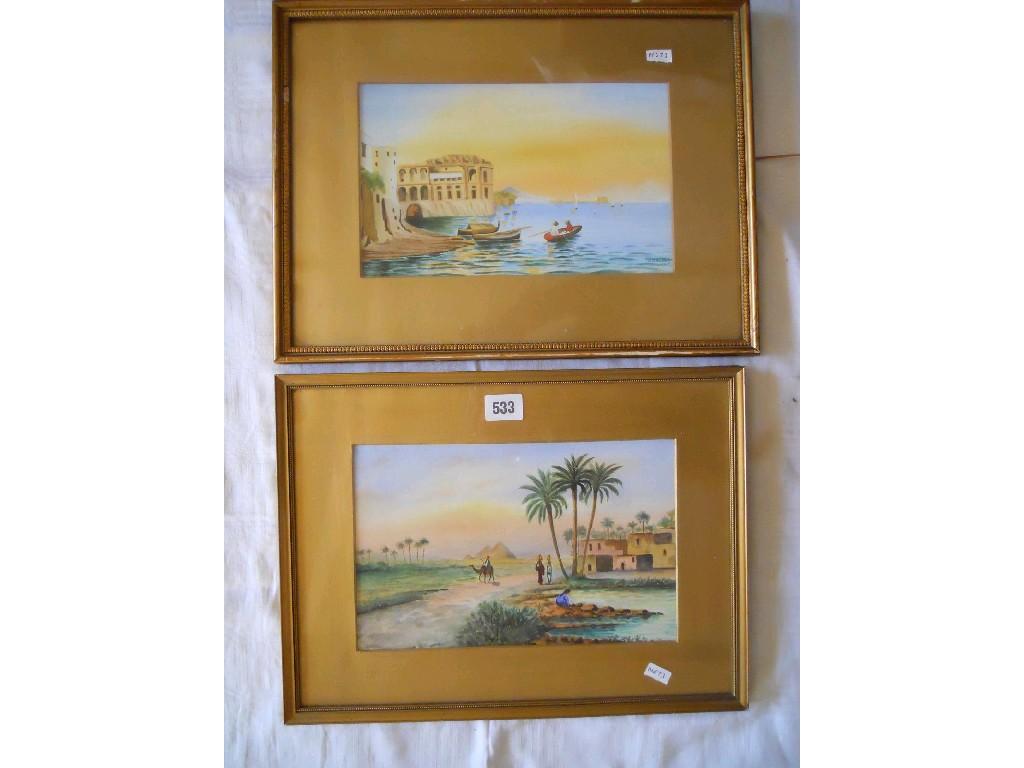 Appraisal: A pair of early th century watercolour studies of an