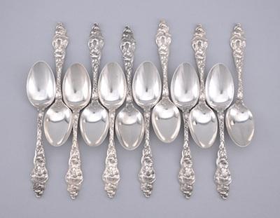 Appraisal: A Set of Twelve Sterling Silver Luncheon Forks in Fleur