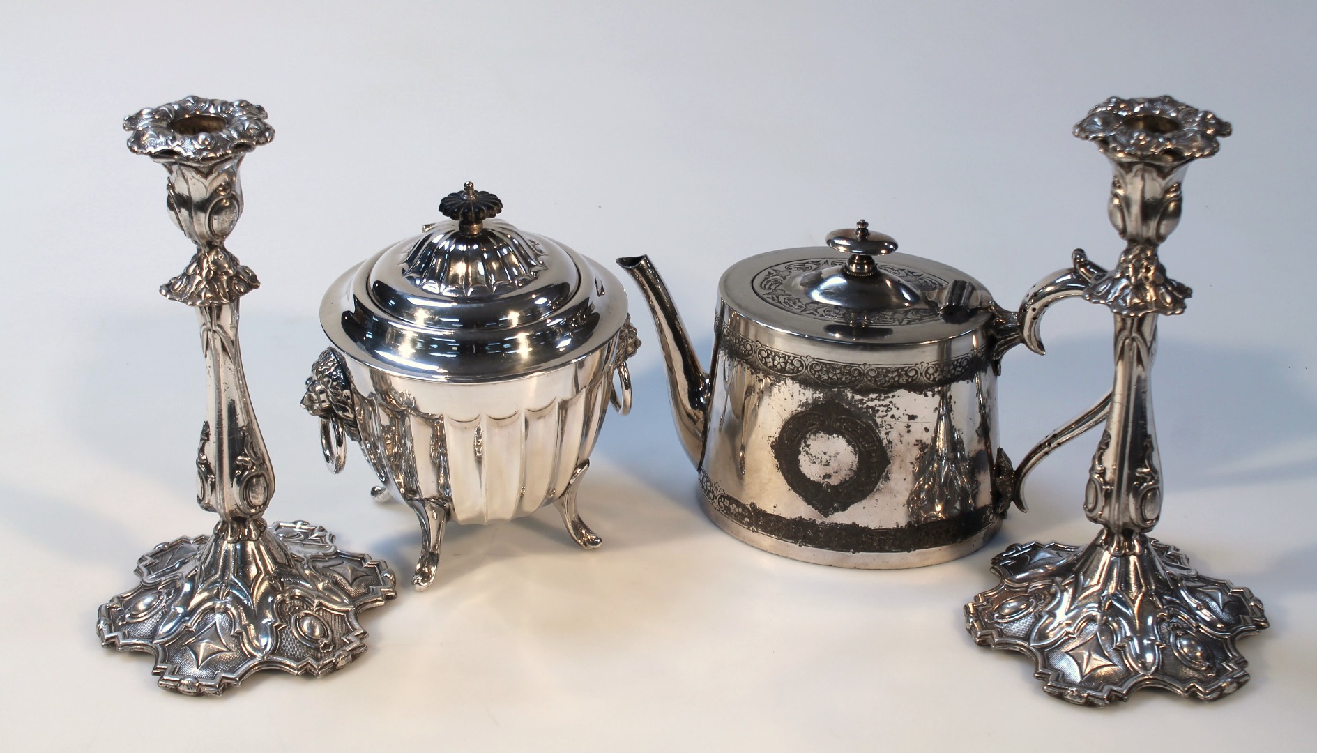 Appraisal: Various thC silver plate to include a sugar box with