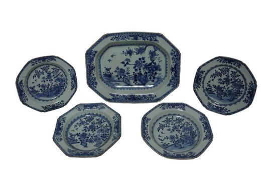 Appraisal: A late th Century Nankin blue and white rectangular dish