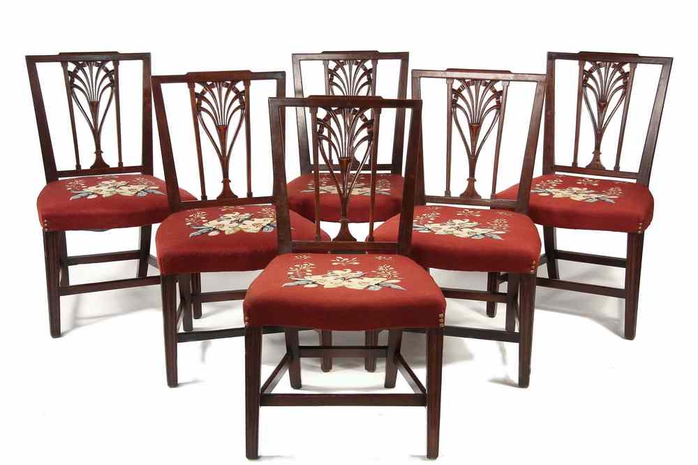 Appraisal: RARE SET HEPPLEWHITE DINING CHAIRS - Rare Set of Six