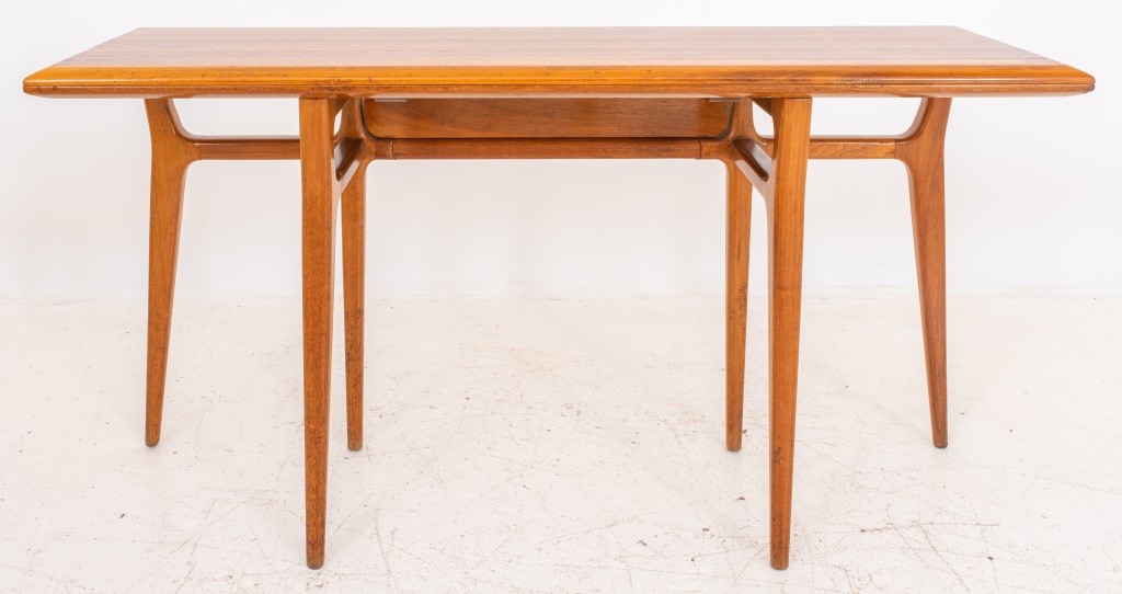 Appraisal: VINTAGE MODERNIST MAHOGANY CONSOLE-DINING TABLE Vintage mid century modernist style