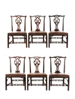 Appraisal: Set of Chippendale Style Mahogany Dining Chairs American or English