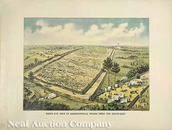 Appraisal: CIVIL WAR Bird's Eye View of Andersonville Prison from the