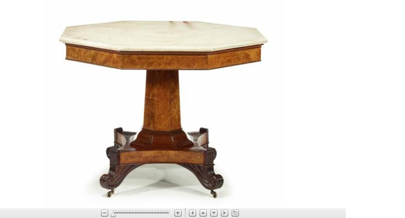 Appraisal: Regency octagonal marble top center table early th century with