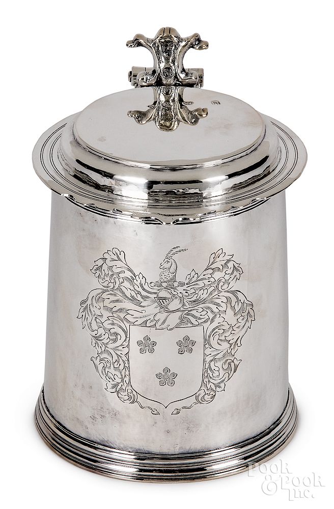 Appraisal: English silver tankard - English silver tankard - h ozt