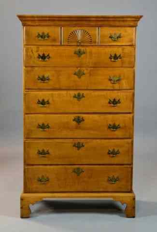 Appraisal: An American Chippendale Tiger Maple Tall Chest ofAn American Chippendale