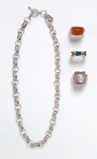 Appraisal: A Collection of Silver Yellow Gold and Gemstone Jewelry dwts