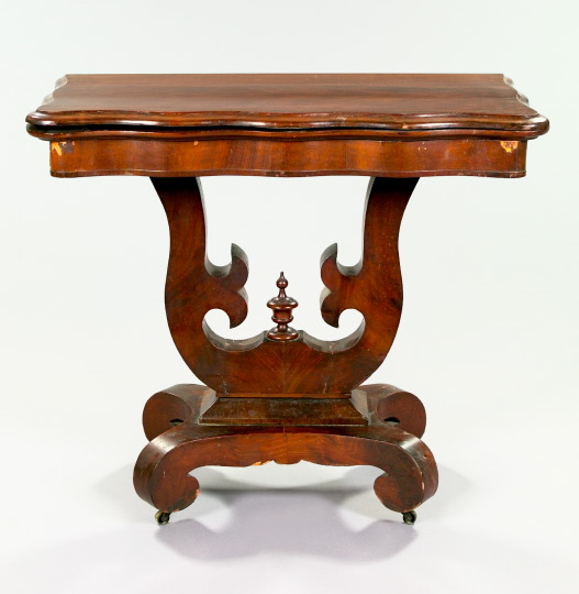 Appraisal: American Late Classical Mahogany Fold-Over Games Table second quarter th