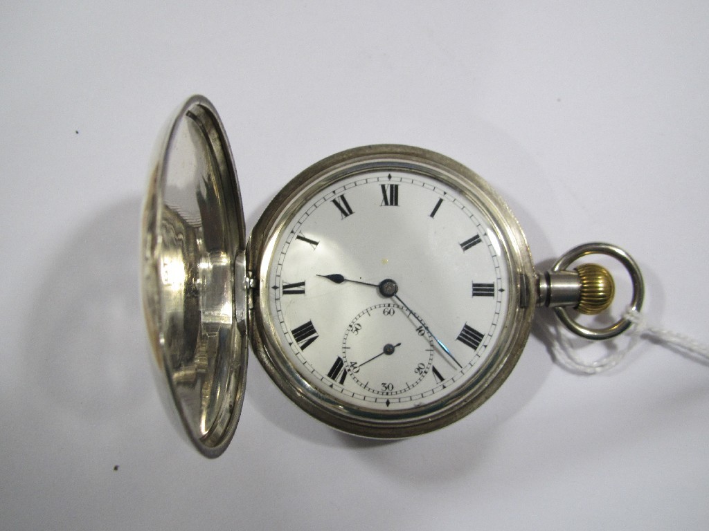 Appraisal: Silver cased full hunter pocket watch