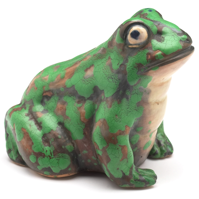 Appraisal: Weller Coppertone figural frog marked w x h restored feet