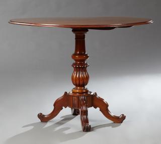 Appraisal: French Louis Philippe Style Carved Mahogany Tilt T French Louis