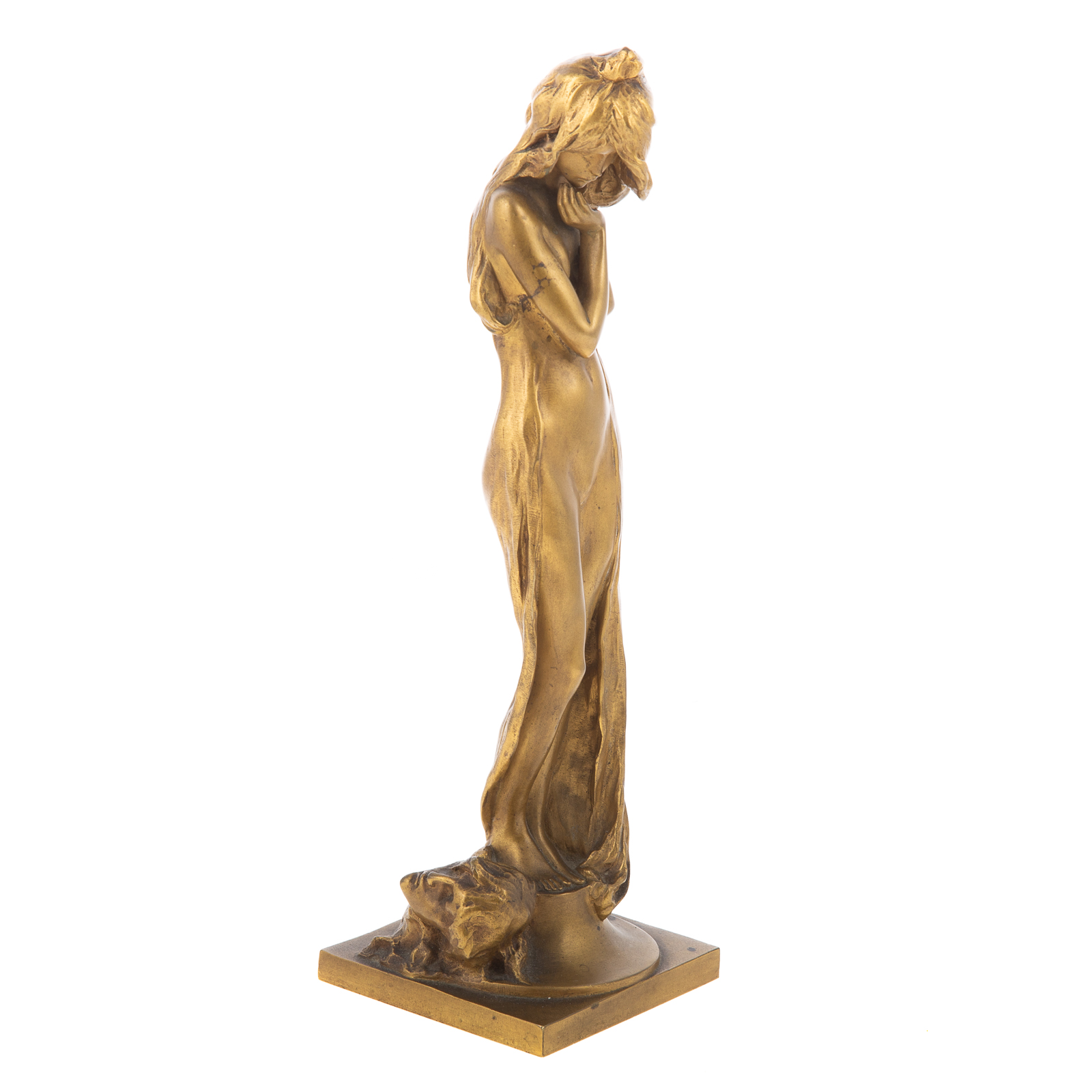 Appraisal: FRENCH ART NOUVEAU GILT BRONZE FEMALE NUDE Late th century