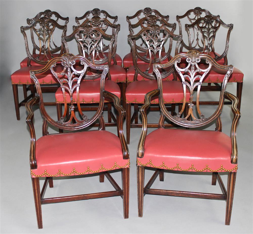 Appraisal: SET OF TWELVE ASSEMBLED GEORGE III AND LATER CARVED MAHOGANY