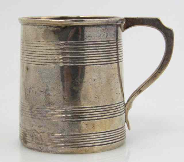 Appraisal: A George III silver mug maker's mark rubbed Edinburgh of