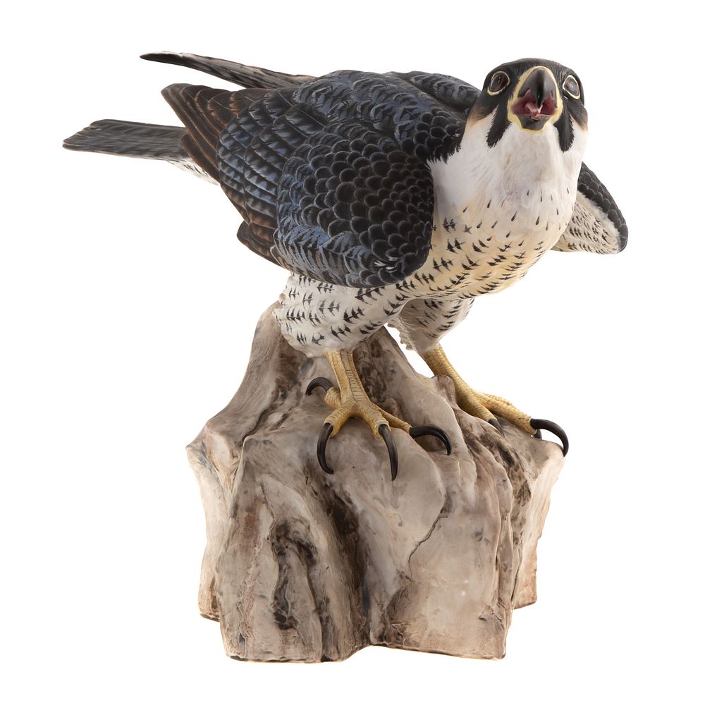 Appraisal: Spode Painted Bisque Female Peregrine Falcon Highly detailed rendering of