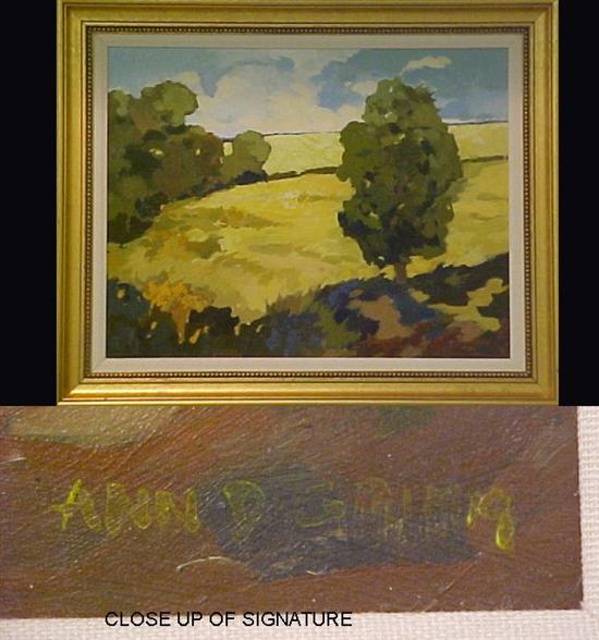 Appraisal: Ann D Grimm Connecticut Artist oil on board landscape with