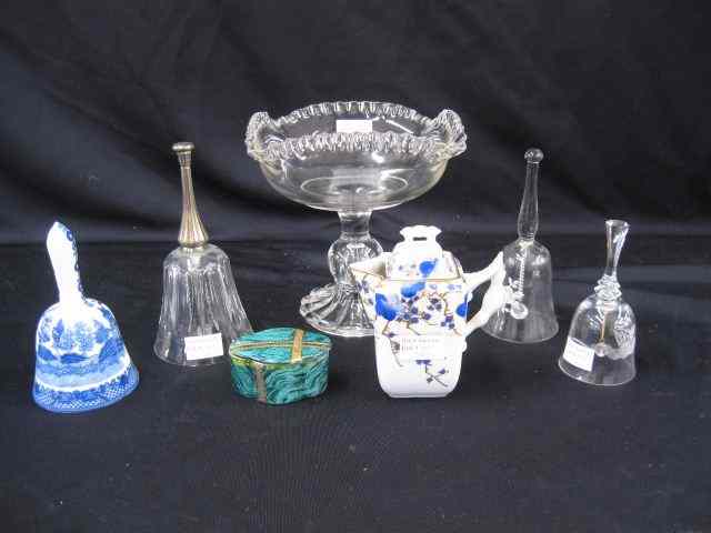 Appraisal: pc Estate Lot bells glass compote creamer box vase