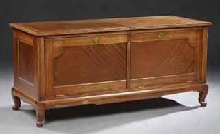 Appraisal: English Carved Mahogany Coffer th c with two lift top