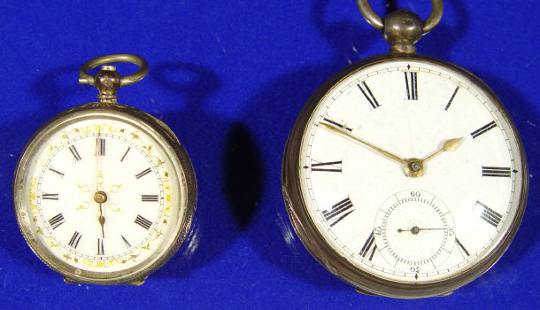 Appraisal: Silver pocket watch and chain Waltham Mass AW Co Broadway