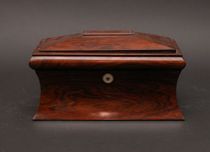 Appraisal: A Rosewood Tea Caddy C th Century Antique wood tea