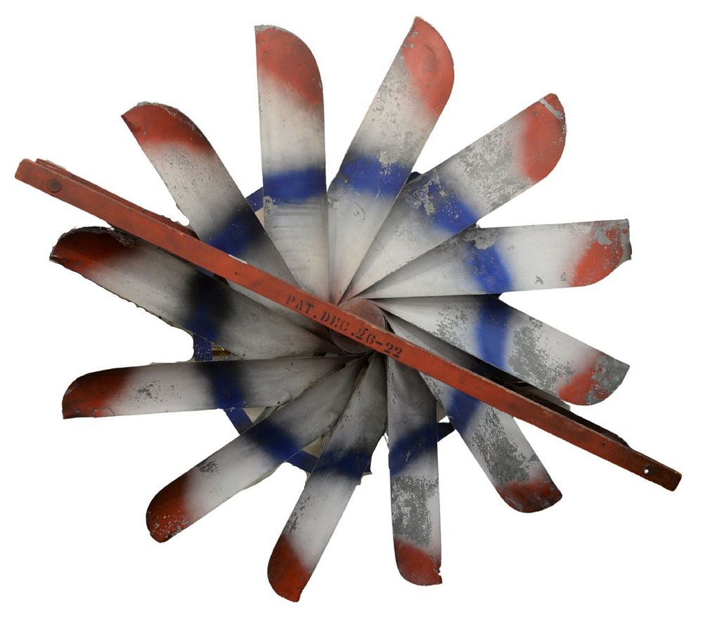 Appraisal: American Red White and Blue Painted Folk Art Windmill Fan