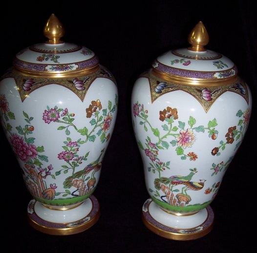 Appraisal: A pair of Copeland Spode baluster vases and covers with