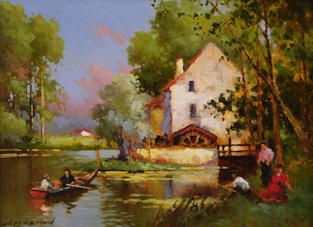 Appraisal: Yuri Kuzmin Russian b Water Mill Oil on canvas signed