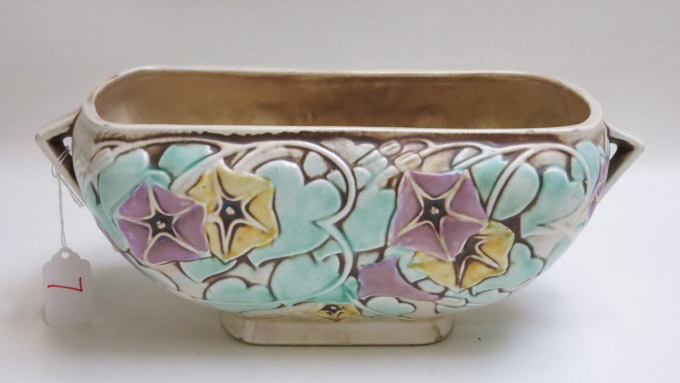 Appraisal: ROSEVILLE AMERICAN ART POTTERY PLANTER in the Morning Glory pattern