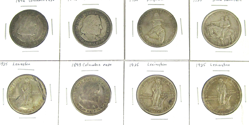 Appraisal: EIGHT U S SILVER COMMEMORATIVE HALF DOLLARS Columbia Exposition Columbia