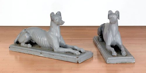 Appraisal: Pair of cast iron whippet figures late th c h