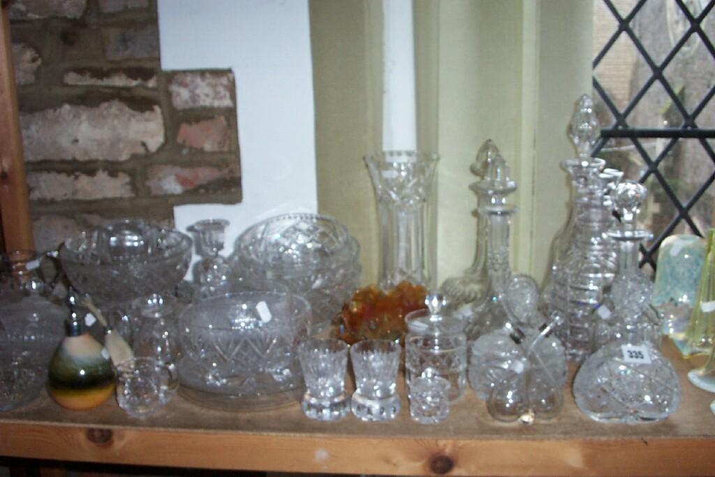 Appraisal: A collection of th century and other glassware including decanters