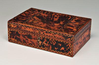 Appraisal: Georgian tortoise shell fitted box dovetailed mahogany box with elaborate