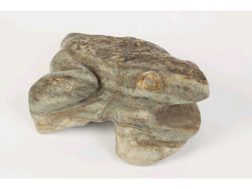 Appraisal: SVEN BERLIN A CARVED CONEMARA STONE SCULPTURE OF A FROG