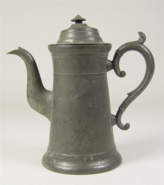 Appraisal: Rufus Dunham Pewter Coffee Pot Mid 's Pewter coffee pot