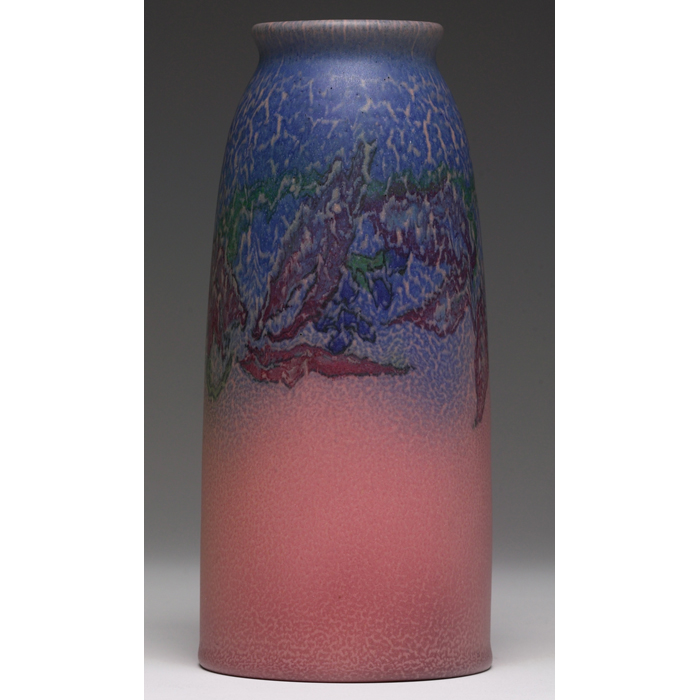 Appraisal: Rookwood vase good matt glaze with a pink and blue