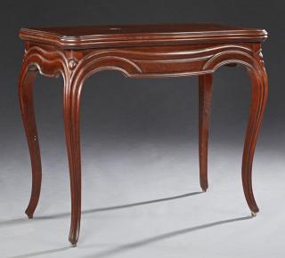 Appraisal: French Louis XV Style Carved Mahogany Games Table early th