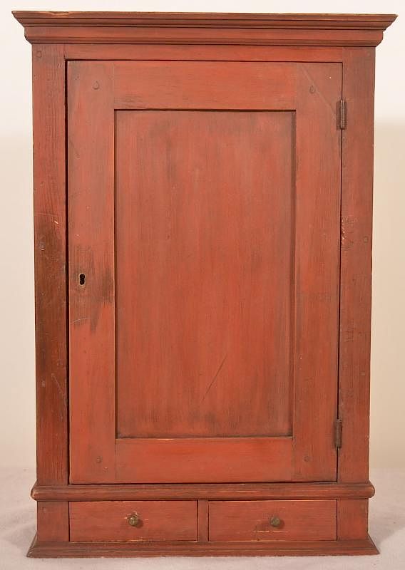 Appraisal: PA Softwood Blind Door Hanging Cupboard Pennsylvania th Century Softwood